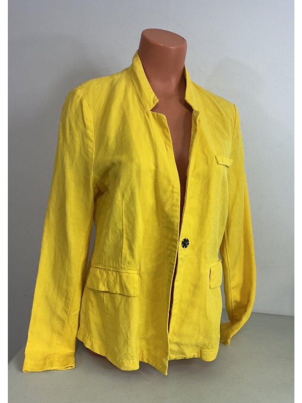 Sandwich Yellow Linen Jacket Blazer Womens 40